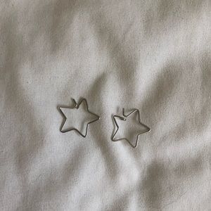 NWOT silver star earrings